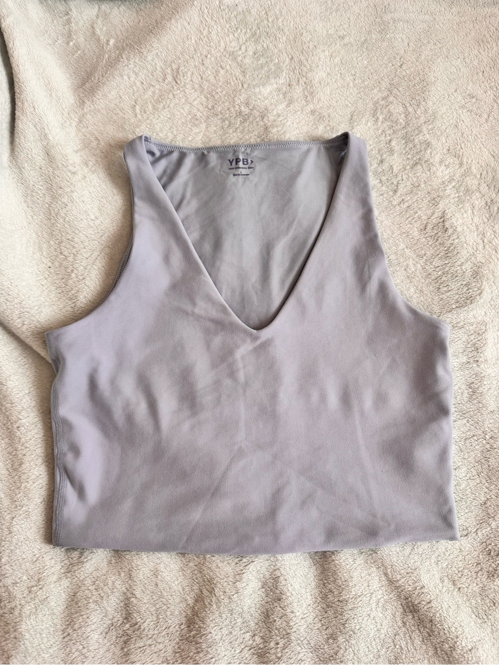 YPB Lavender V-Neck Sleeveless Cropped Tank